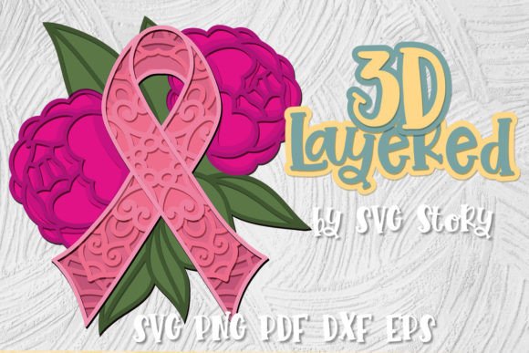 3D Breast Cancer Sign Pink Ribbon 01 for Modern Shapes