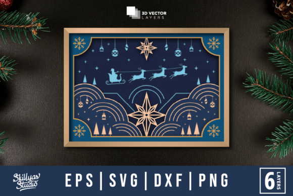 3D Geometry Christmas Scene SVG for Modern Blogs