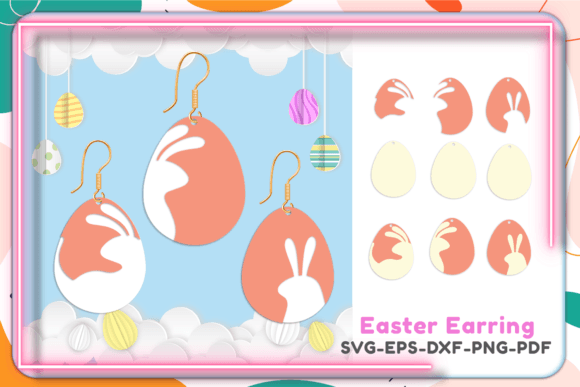 3D Layered Easter Egg Earrings for Laser Cutting Projects