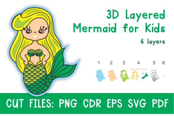 3D Layered Mermaid for Kids: A 3D SVG Shapes Review