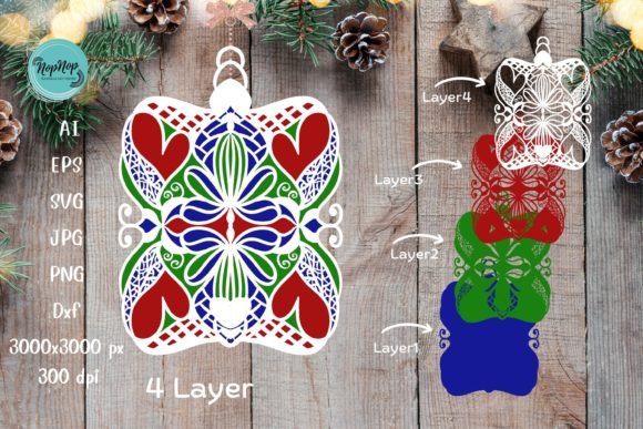 3D Multi Layers Mandala Ornament for 3D SVG Shapes