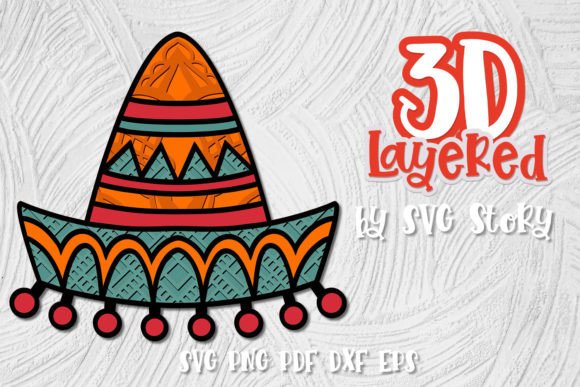 3D Sombrero SVG Layered Design for Creative Projects