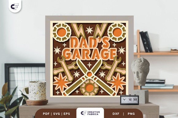 Dad s Garage 3D Shadow Box Papercut: A 3D SVG Review for Father S Day