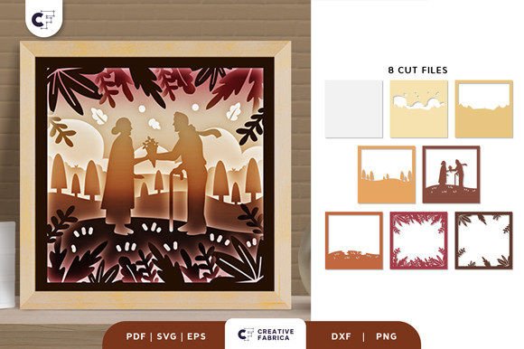 Fall Romantic Couple 3D Shadow Box: A 3D SVG Review