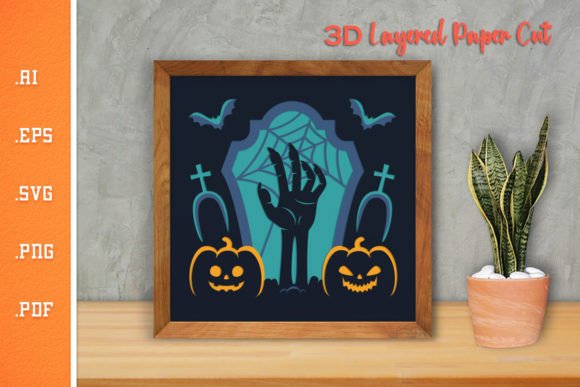 Halloween 3D SVG Paper Cut for Shadow Boxes