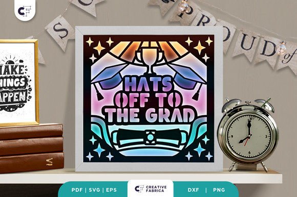 Hats off to the Grad 3D Shadow Box SVG