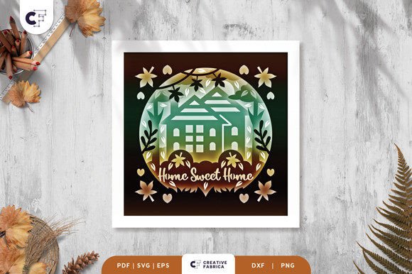 Home Sweet Home Autumn 3D Shadow Box: Fall 3D SVG Review