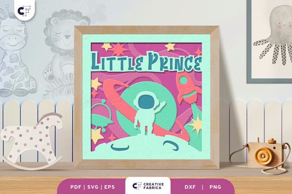 Little Prince 3D Shadow Box SVG for Baby