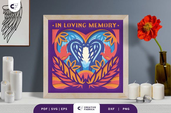 Memorial Angel Wings 3D Paper Cut SVG for People