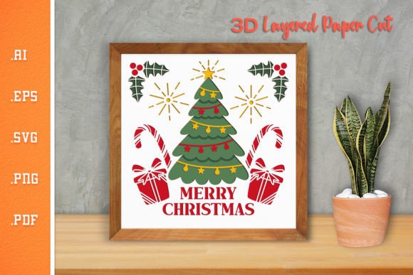 Merry Christmas - 3D SVG Paper Cut 10