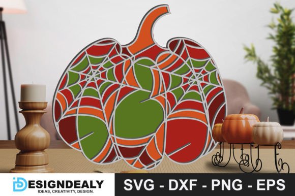 Pumpkin 3D Layered SVG for Halloween Projects