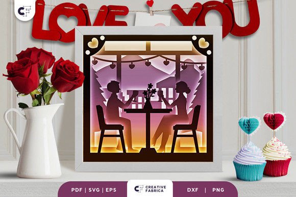 Valentine s Day Couple 3D Paper Cut SVG for Holidays