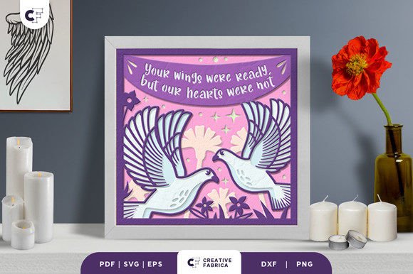 White Doves 3D Layered Paper Cut for 3D SVG People Projects